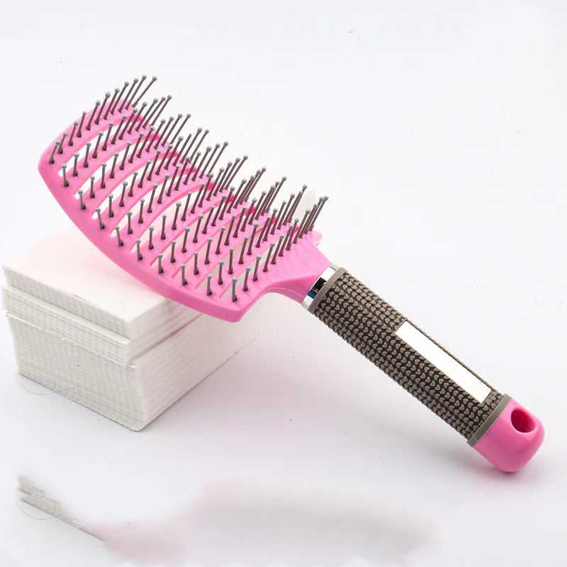 Curved Boar Bristle Hairbrush
