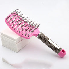 Curved Boar Bristle Hairbrush