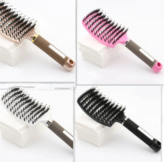 Curved Boar Bristle Hairbrush