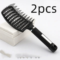 Curved Boar Bristle Hairbrush