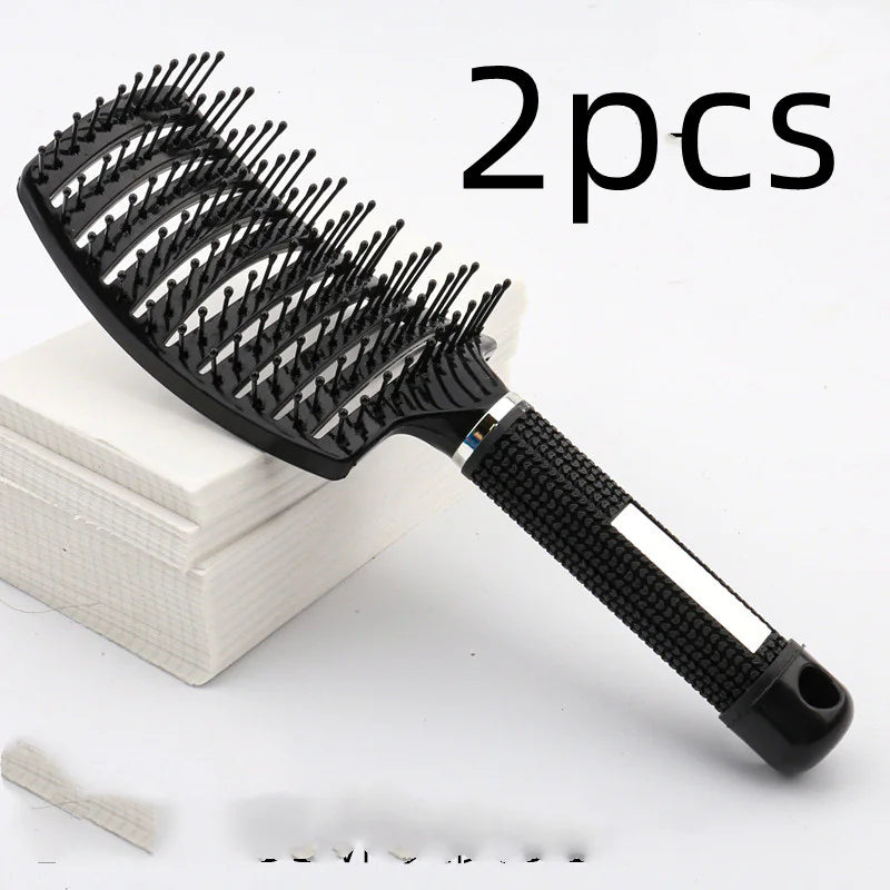 Curved Boar Bristle Hairbrush