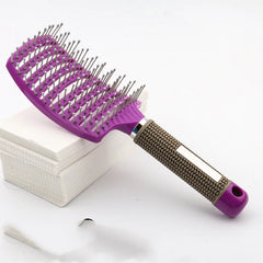 Curved Boar Bristle Hairbrush
