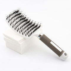 Curved Boar Bristle Hairbrush