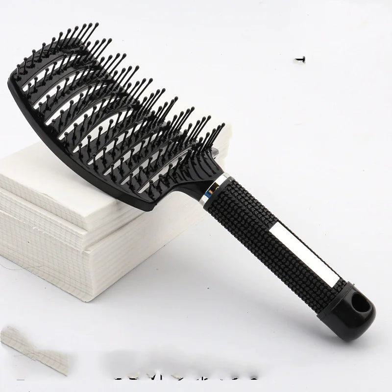 Curved Boar Bristle Hairbrush