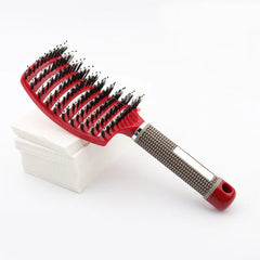 Curved Boar Bristle Hairbrush