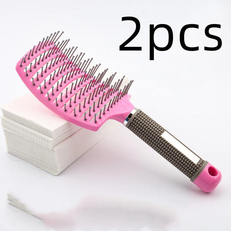 Curved Boar Bristle Hairbrush