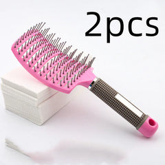 Curved Boar Bristle Hairbrush