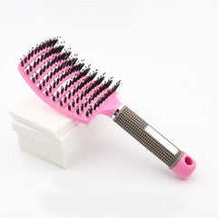 Curved Boar Bristle Hairbrush
