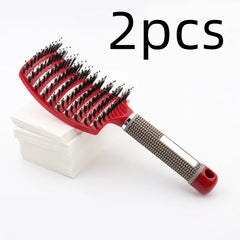 Curved Boar Bristle Hairbrush