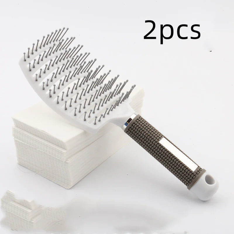 Curved Boar Bristle Hairbrush