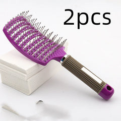 Curved Boar Bristle Hairbrush