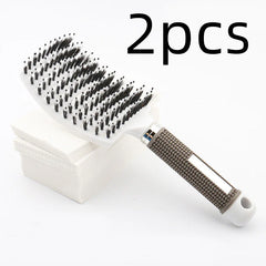 Curved Boar Bristle Hairbrush